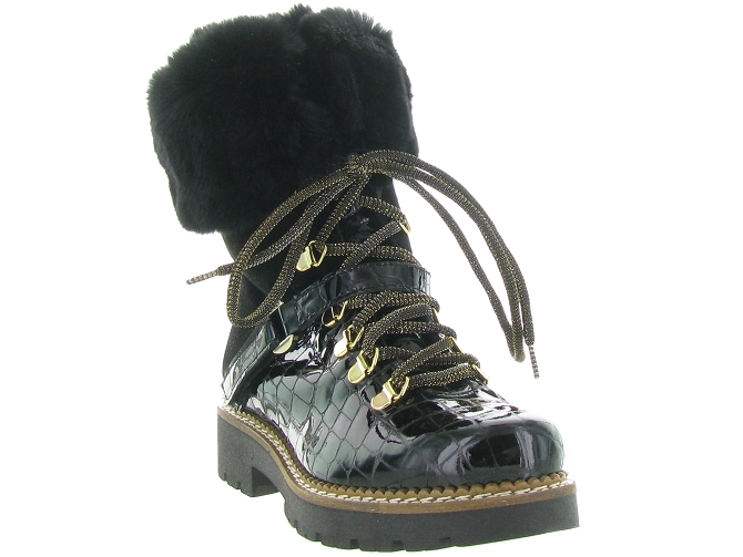 apres ski bottes fourrees - Bottine chaude - femme - Cuir - Noir - Armando