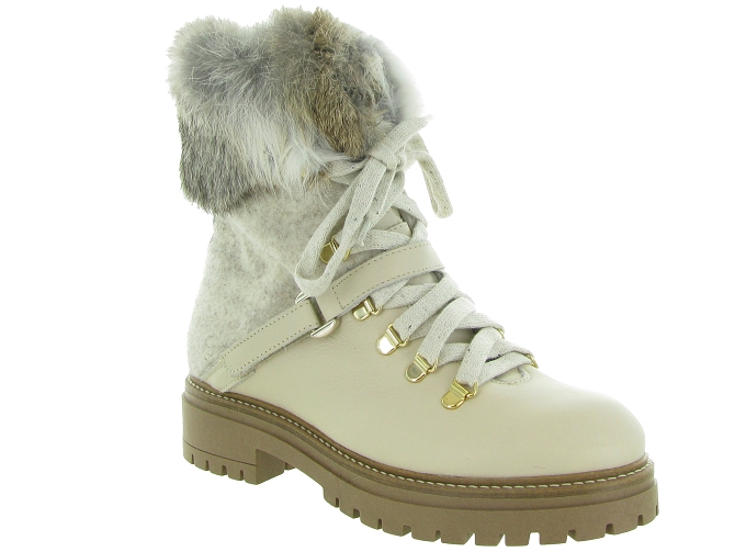 apres ski bottes fourrees - Bottine chaude - femme - Cuir - Beige - Armando
