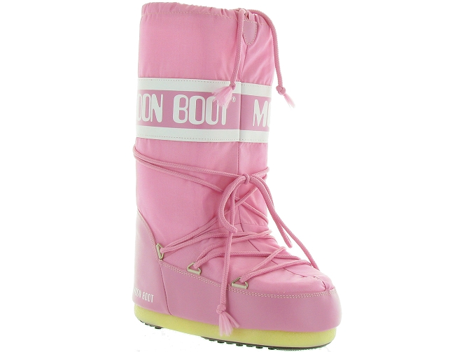 Moon boot apres ski bottes fourrees moon boot nylon kids rose