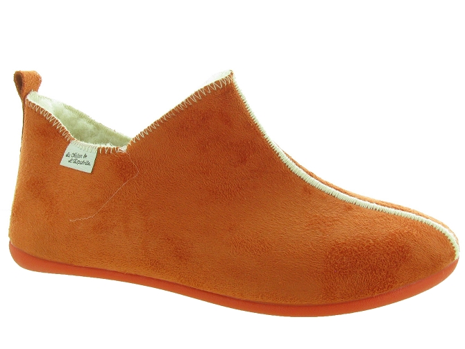 chaussons et pantoufles - Charentaise - femme - Synthétique - Orange - La maison de l espadrille