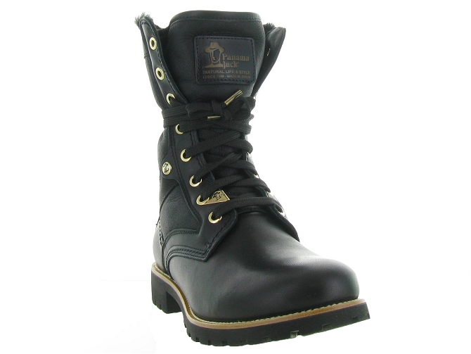 apres ski bottes fourrees - Botte de neige - femme - Cuir - Noir - Panama jack