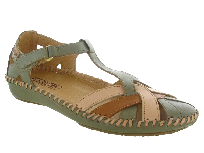 sandales et nu pieds - Confort - femme - Cuir - Vert - Pikolinos