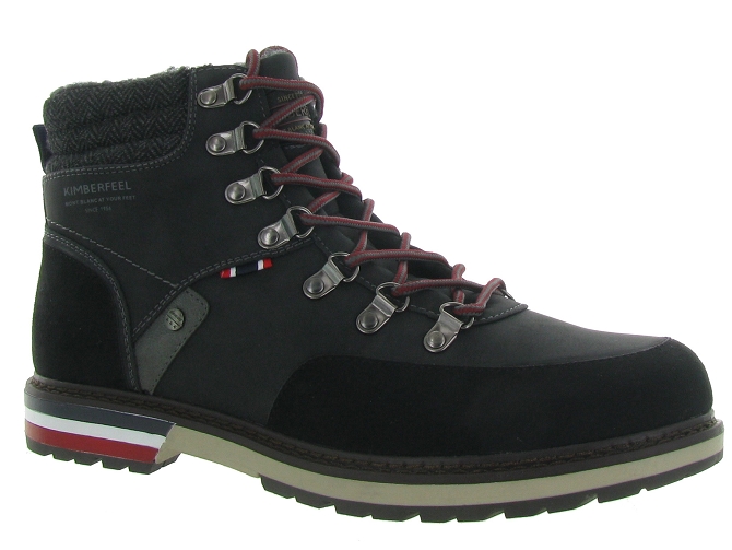 chaussures a lacets - Confort et décontracté - homme - Synthétique - Noir - Kimberfeel