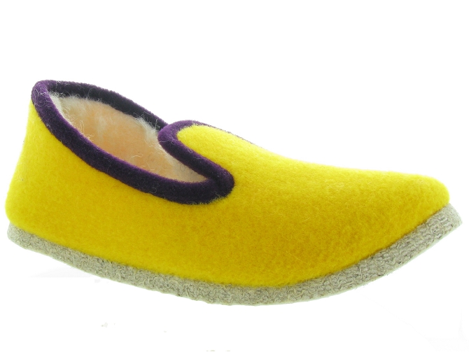 chaussons et pantoufles - Charentaise - femme - Textile - Jaune - Rondinaud
