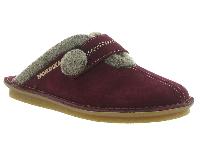 chaussons et pantoufles - Mules Sabots - femme - Synthétique - Bordeaux - Nordikas