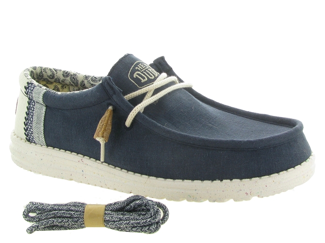 Hey dude baskets et sneakers wally linen bleu