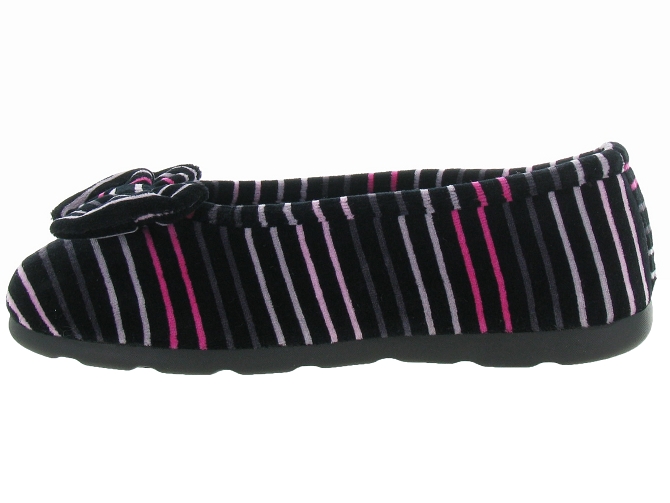 chaussons et pantoufles - Ballerines - femme - Toile  - Noir - Isotoner4728401_4