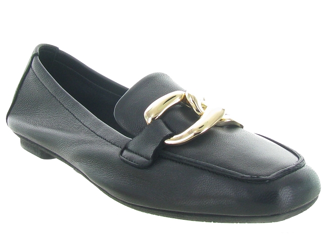 mocassins - Elégant - femme - Cuir - Noir - Reqins