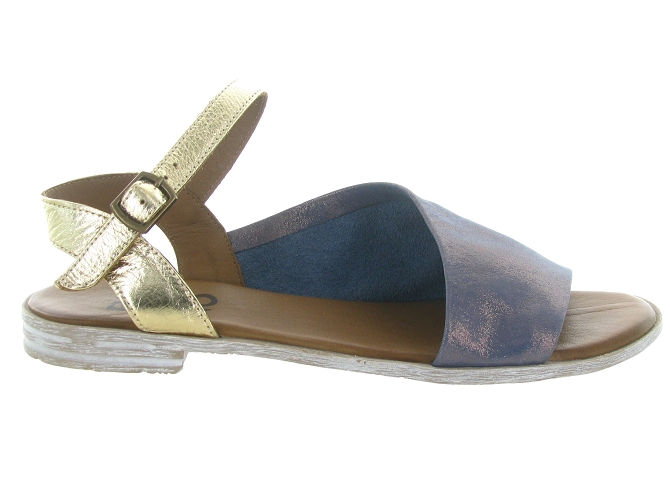 nu pieds - Casual - femme - Cuir laminé - Bleu Marine - Lune et lautre4750606_2