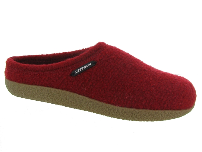 chaussons et pantoufles - Mules Sabots - homme - Laine - Rouge - Giesswein