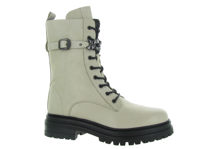 bottines et boots - Motardes - femme - Cuir - Blanc - Creator4797401_2