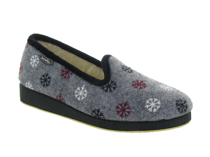 chaussons et pantoufles - Charentaise - femme - Synthétique - Gris - Semelflex