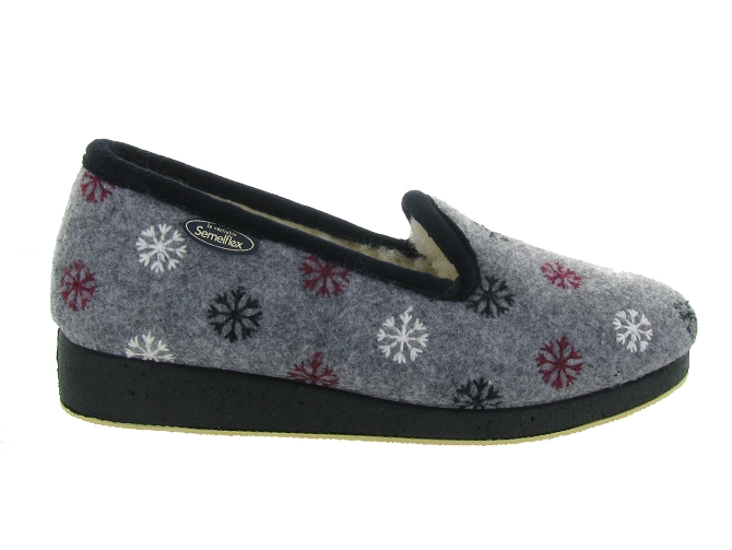 chaussons et pantoufles - Charentaise - femme - Synthétique - Gris - Semelflex4802601_2