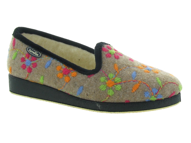 chaussons et pantoufles - Charentaise - femme - Synthétique - Fleurs - Semelflex