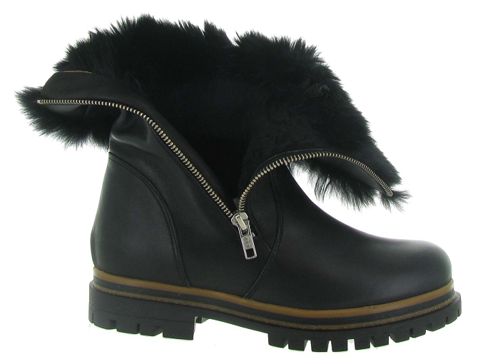 apres ski bottes fourrees - Botte fourrée - femme - Cuir - Noir - La thuile4804401_6