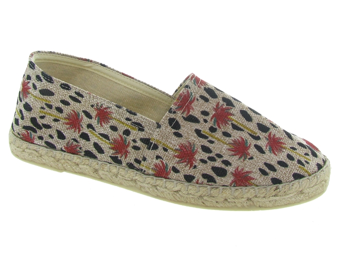espadrilles - Espadrille plate - femme - Toile  - Rouge - La maison de l espadrille