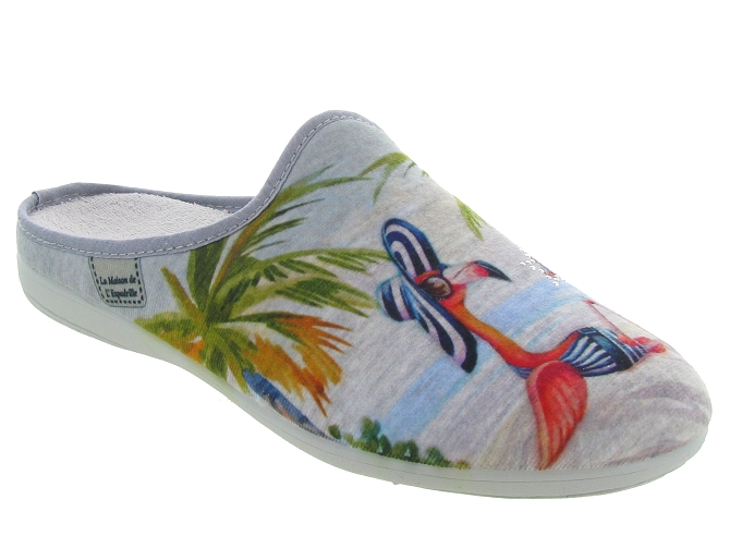 La maison de l espadrille chaussons et pantoufles 2038 gris4825201_2