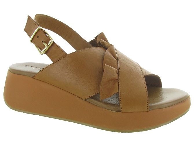 sandales et nu pieds - Confort - femme - Cuir - Marron - Inuovo