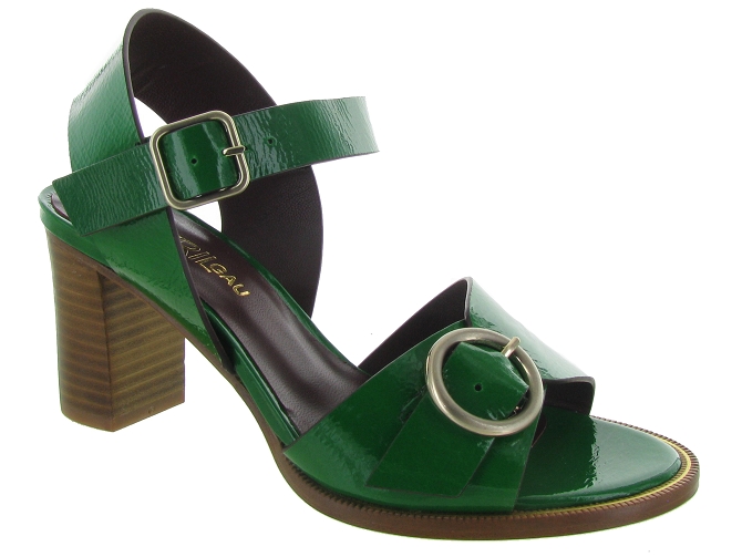 sandales et nu pieds - Confort - femme - Cuir - Vert - Avril gau
