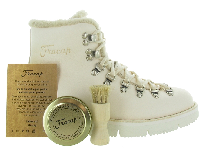 apres ski bottes fourrees - Botte de neige - femme - Cuir - Blanc - Fracap4847602_5