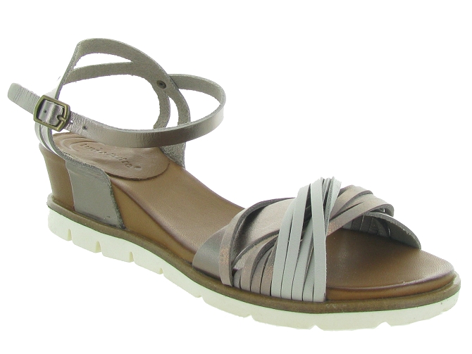 sandales et nu pieds - Confort - femme - Cuir - Marron - Lune et lautre
