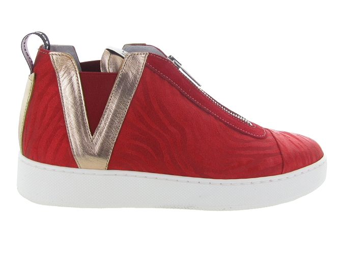 baskets et sneakers - Confort - femme - Cuir - Rouge - Vaddia4848302_2