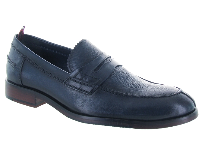 mocassins - Elégant - homme - Cuir - Bleu Marine - Azzaro