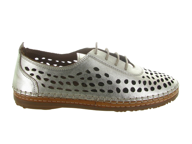 chaussures a lacets - Lacets détente - femme - Cuir - Argent - Madory4853706_2