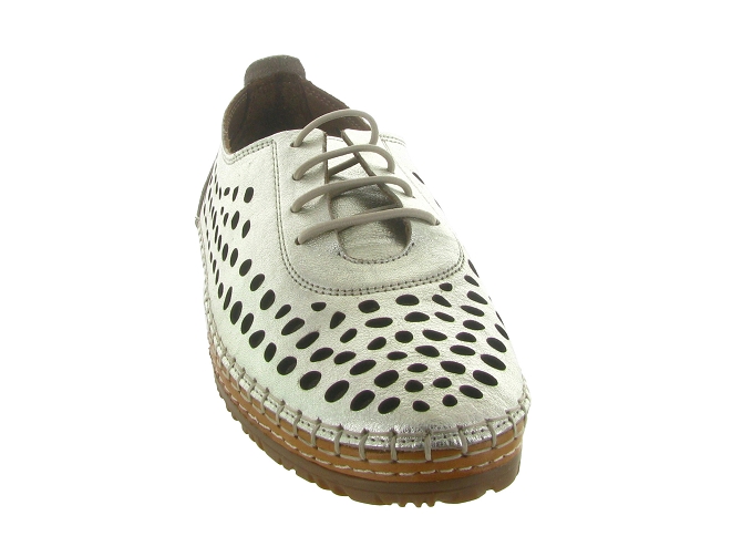 chaussures a lacets - Lacets détente - femme - Cuir - Argent - Madory4853706_3