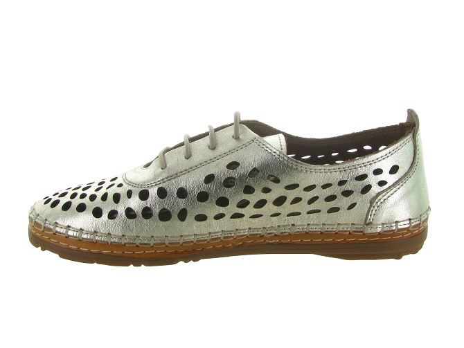 chaussures a lacets - Lacets détente - femme - Cuir - Argent - Madory4853706_4