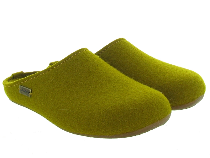 chaussons et pantoufles - Mules Sabots - femme - Feutrine - Jaune - Haflinger
