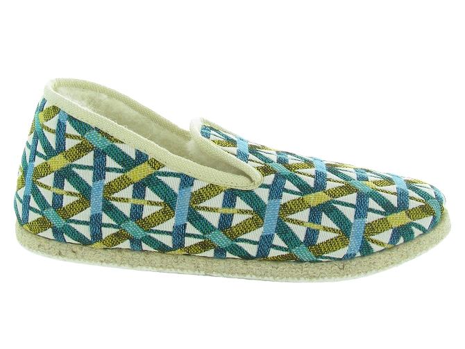 chaussons et pantoufles - Charentaise - femme - Textile - Bleu - Rondinaud4876601_2