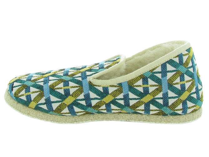 chaussons et pantoufles - Charentaise - femme - Textile - Bleu - Rondinaud4876601_3