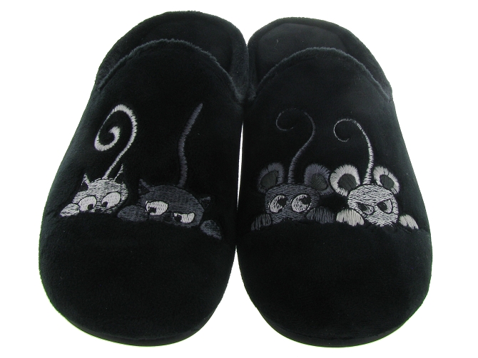 La maison de l espadrille chaussons et pantoufles 9006 noir