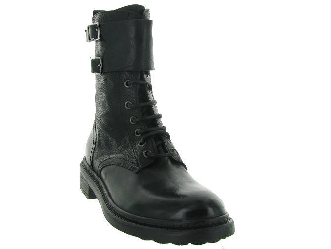 bottines et boots - Motardes - femme - Cuir - Noir - Julie dee4895701_3
