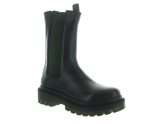 bottines et boots - Motardes - femme - Cuir - Noir - Julie dee