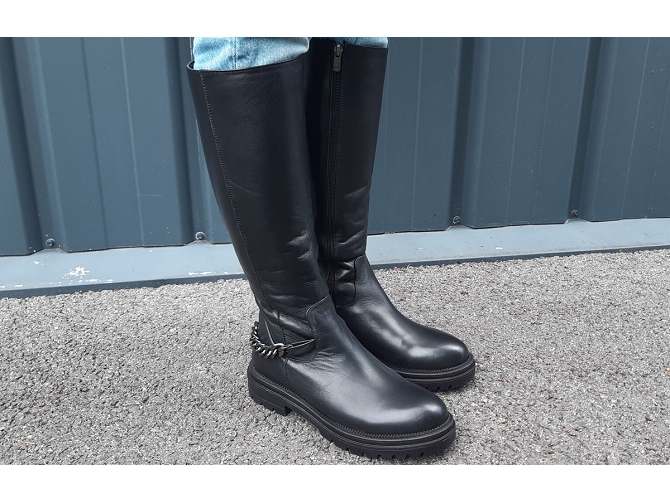 bottes - Motardes - femme - Cuir - Noir - Inuovo