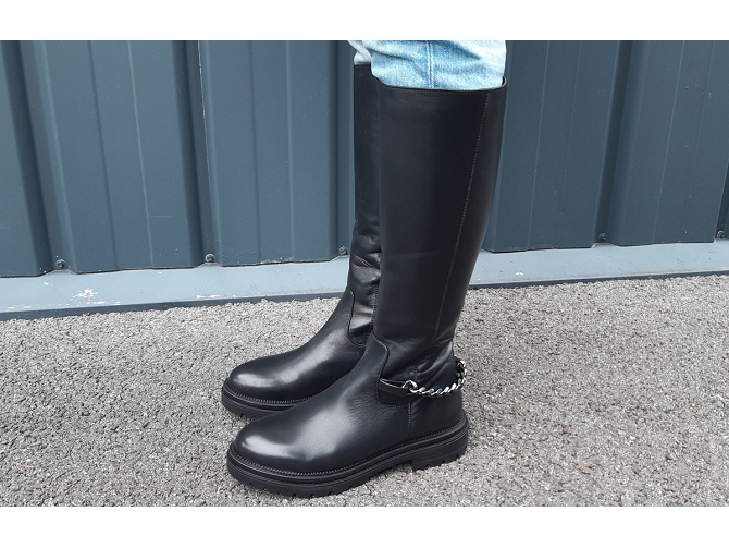 bottes - Motardes - femme - Cuir - Noir - Inuovo4899901_4