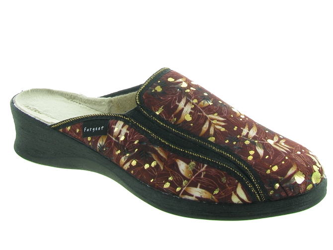 chaussons et pantoufles - Mules Sabots - femme - Toile  - Rouge - Fargeot