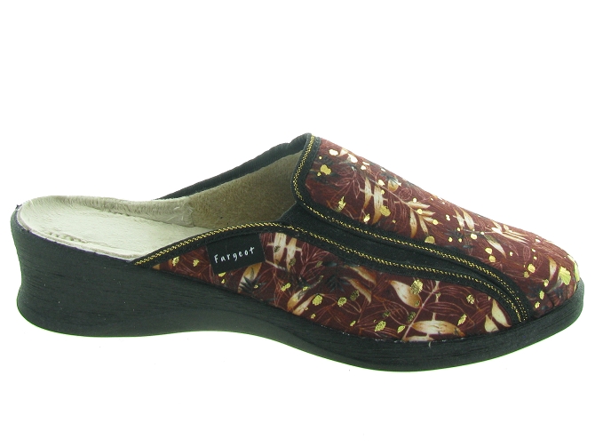 chaussons et pantoufles - Mules Sabots - femme - Toile  - Rouge - Fargeot4901801_2