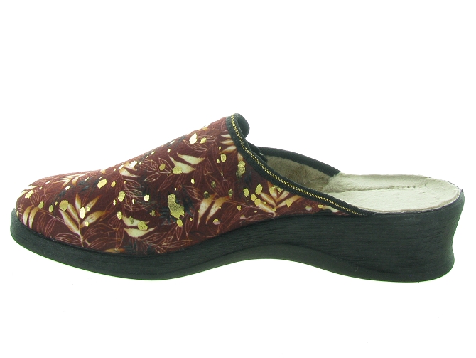 chaussons et pantoufles - Mules Sabots - femme - Toile  - Rouge - Fargeot4901801_4
