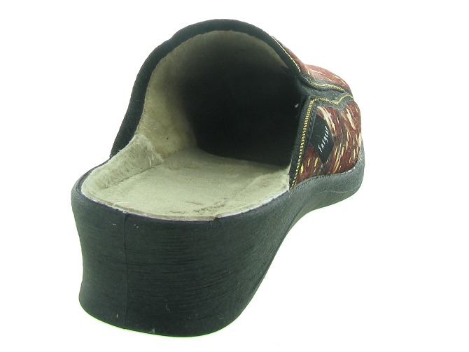 chaussons et pantoufles - Mules Sabots - femme - Toile  - Rouge - Fargeot4901801_5