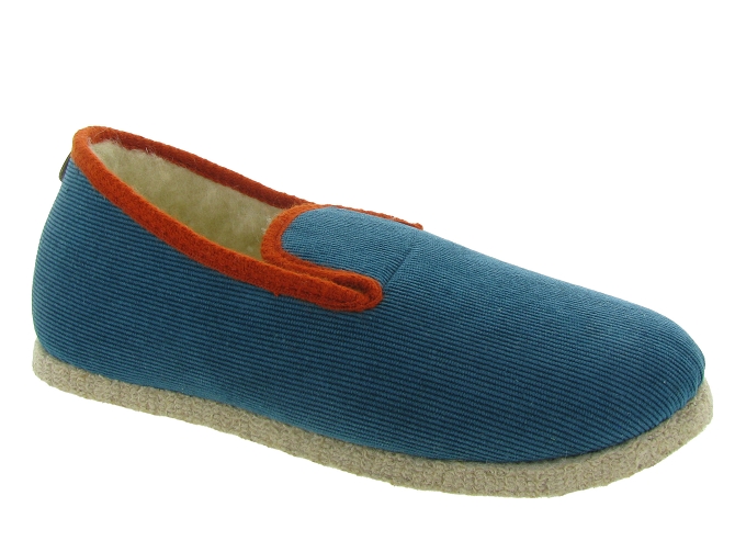 Chausse mouton chaussons et pantoufles cotele bleu royal