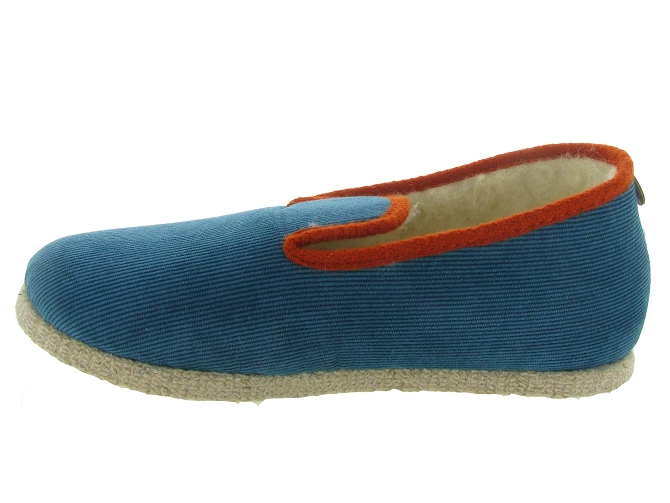 Chausse mouton chaussons et pantoufles cotele bleu royal4914901_4