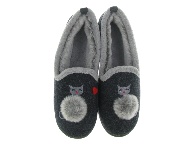 Isotoner chaussons et pantoufles 97352 chat gris