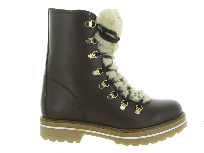 apres ski bottes fourrees - Botte de neige - femme - Cuir - Marron - La thuile4917102_2