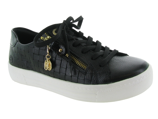 baskets et sneakers - Confort - femme - Cuir - Noir - Remonte