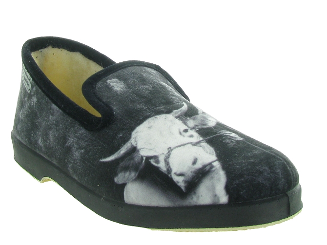 chaussons et pantoufles - Charentaises - homme - Toile  - Noir - La maison de l espadrille4934701_2