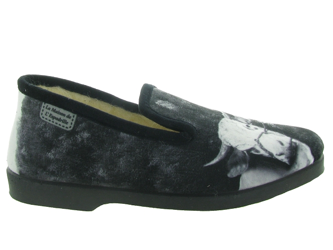 chaussons et pantoufles - Charentaises - homme - Toile  - Noir - La maison de l espadrille4934701_3