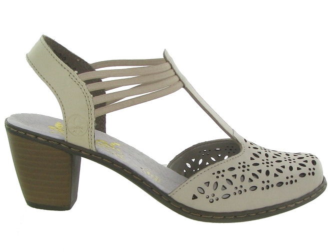 sandales et nu pieds - Confort - femme - Cuir - Beige - Rieker4947701_2